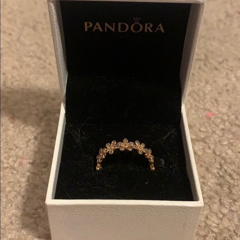 Pandora rose gold flower ring